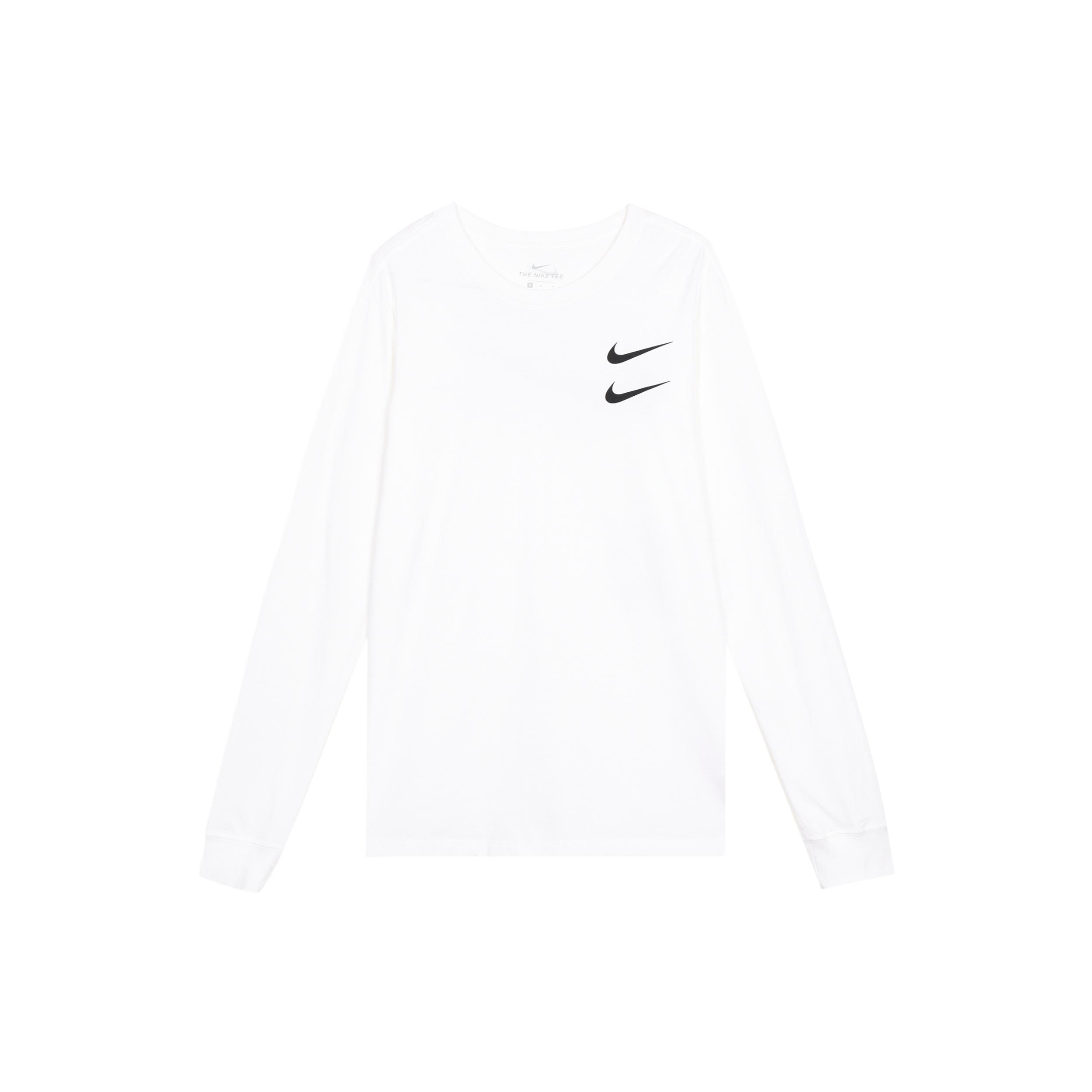 Nike Sportswear Swoosh LS Tee US Edition Round Neck Long Sleeves White Men s CK2259-100 M