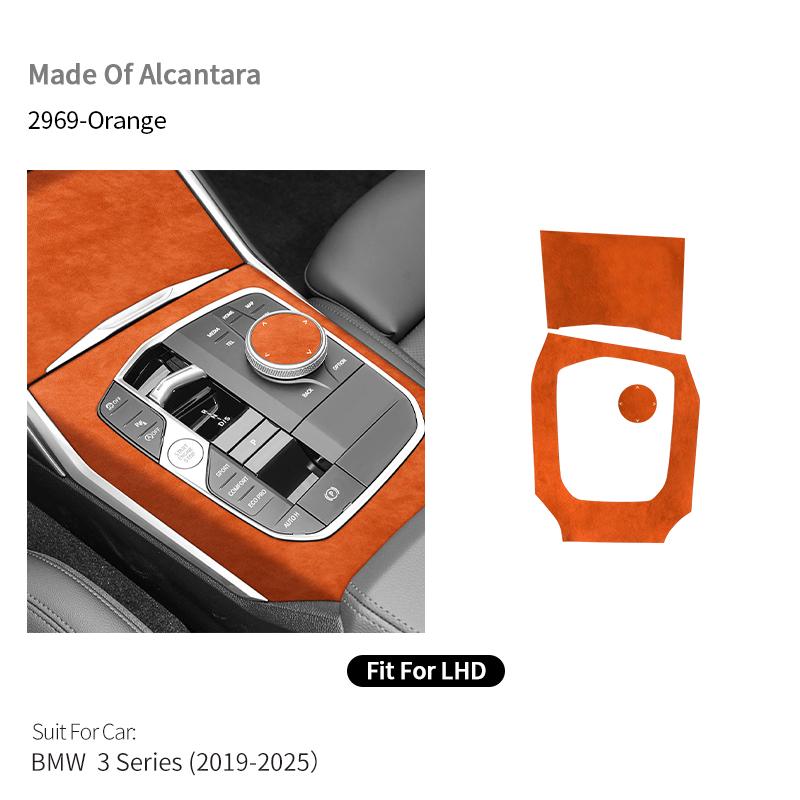 For BMW 3er G20 G21 G28 Center Console Panel and Knob Cover Trim Frame Sticker Made of Alcantara Car Interior Custom Accessories