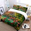 Tropical Flamingo Landscape Decoration Set Soft Comfortable Duvet Cover Bedding Set Included 1*Duvet Cover & 2*Pillowcases,Gift