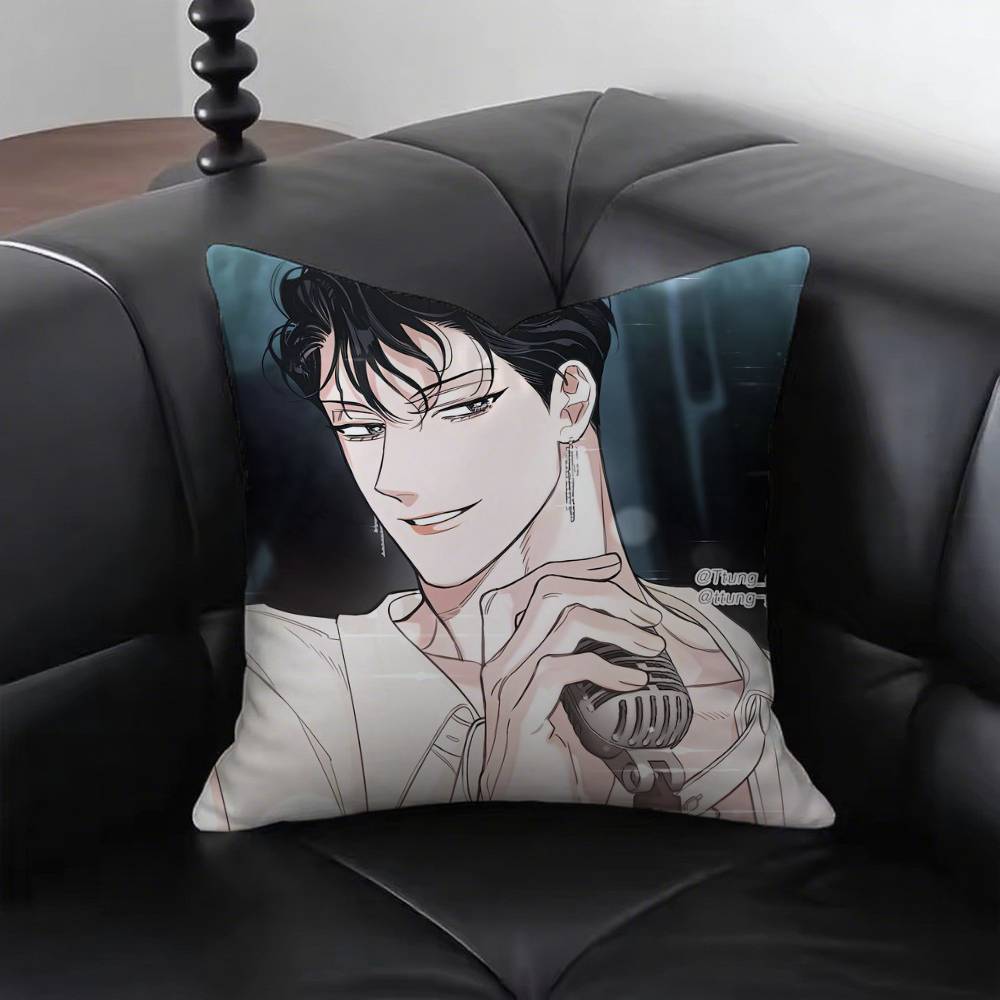 Korean BL Manhwa Roses And Champagne Pillow Case Fashion Square Pillowcase Bedroom Sofa Room Ins Decoration Leisure