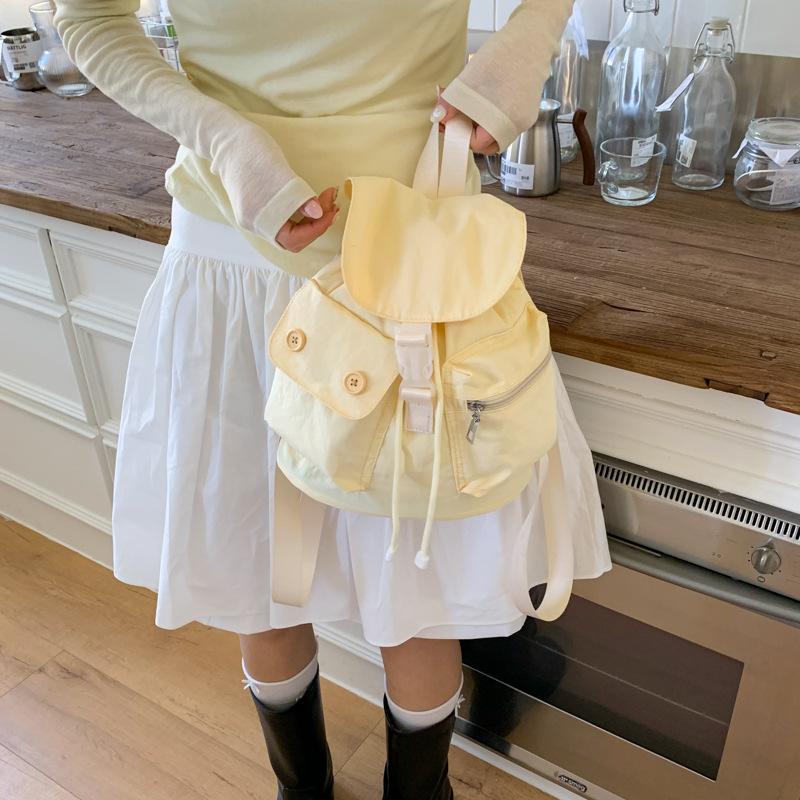 Student Class Backpack Women's 2025 Summer Korean Edition Fashion Casual Small Backpack Niche Canvas Flip Backpack