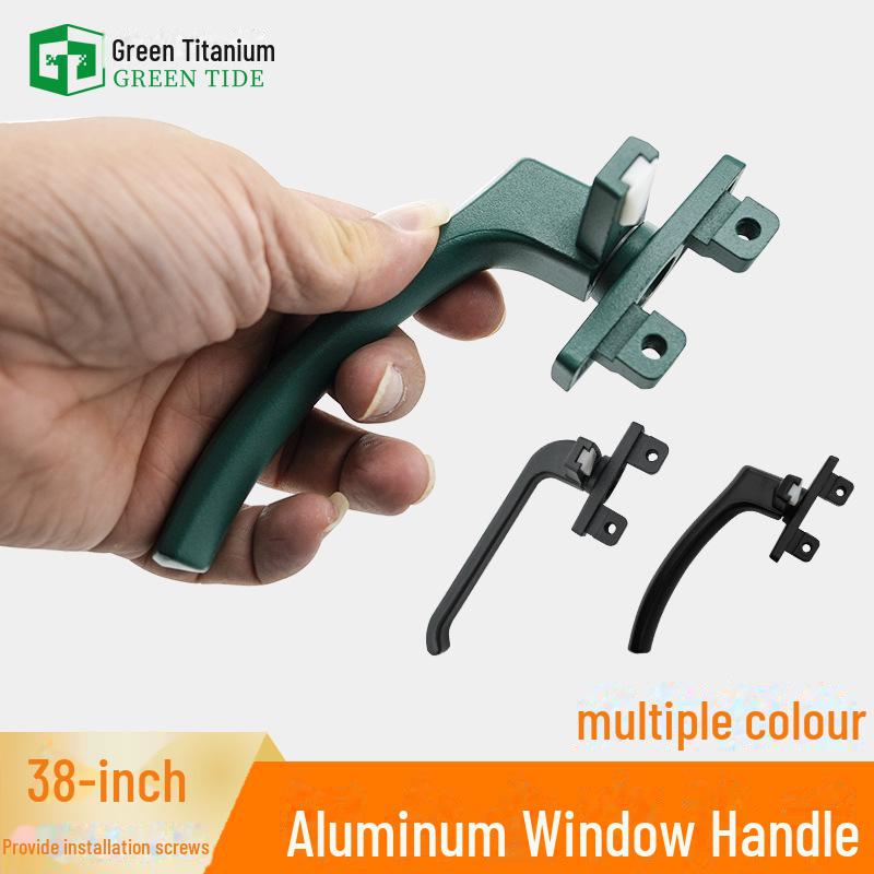 38-Type Aluminum Alloy Window Handle with 7-Shaped Lock Buckle for Doors, Casements, and Curtains