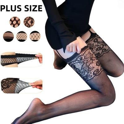 High Waist Sexy Tights Fishnet Black Stockings Open Crotchless Body Tight High Large Plus Size Pantyhose for Oversized Women