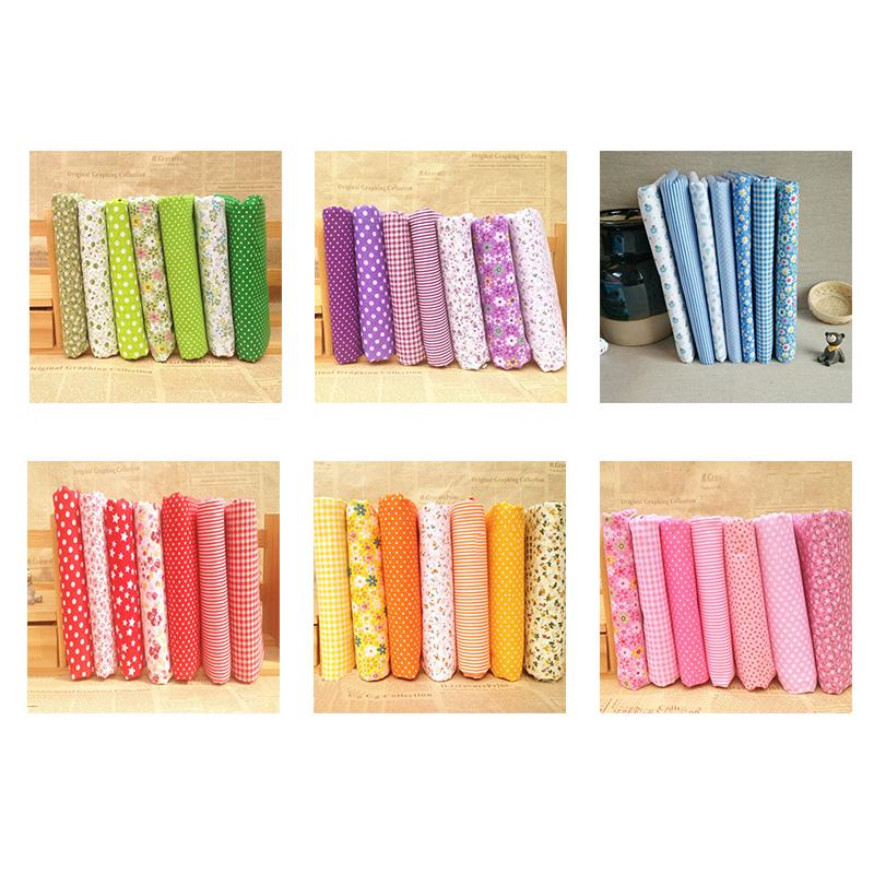 Kleine Stoffserie mit Vintage-Blumenmuster, 7-teilig, verschiedene vorgeschnittene dicke Baumwoll-Steppstoffe, DIY-Bastel- und Nähstoffe, handgefertigtes Accessoire