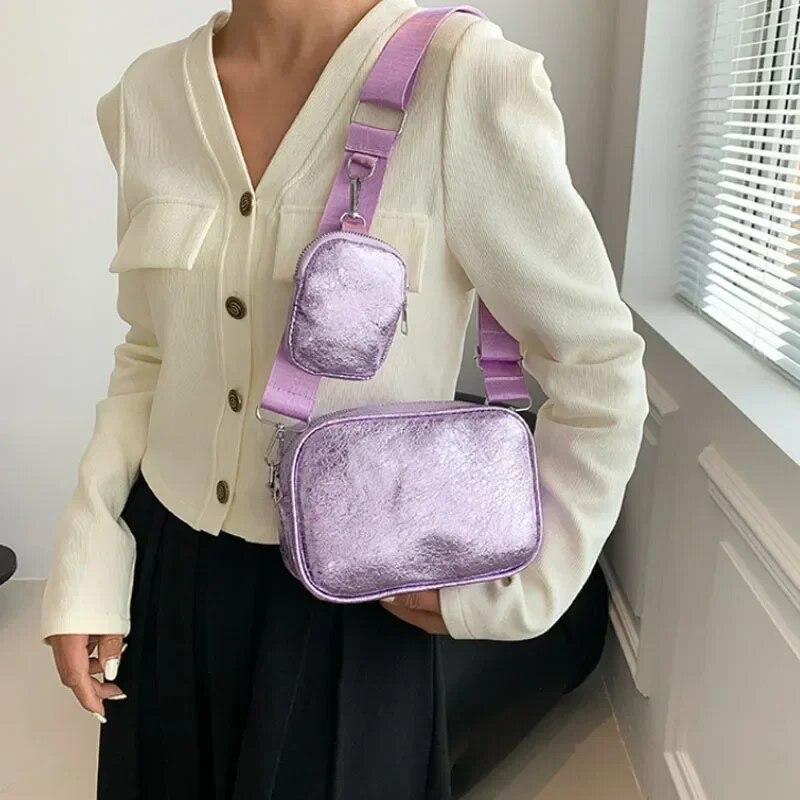 Retro Sequin Shoulder Bag New Women's Fashion Simple Messenger Tote Bag Square Bag Luxury Designer Handbag