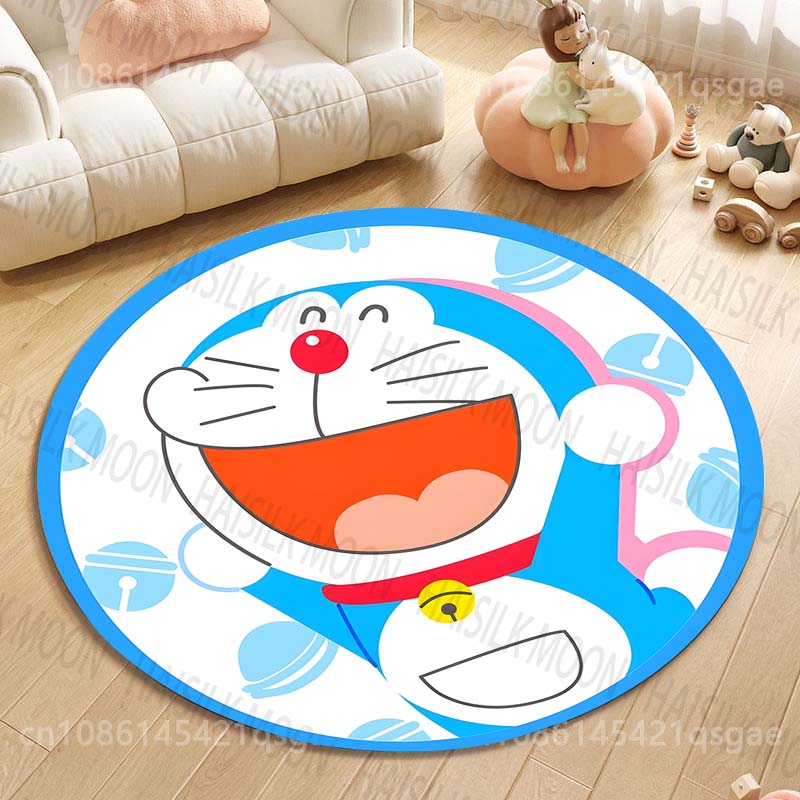 Multiple Styles Japan Cute Doraemon Print Round Rugs for Living Room Bedroom Floor Mats Kids Room Household Carpet Home Decor