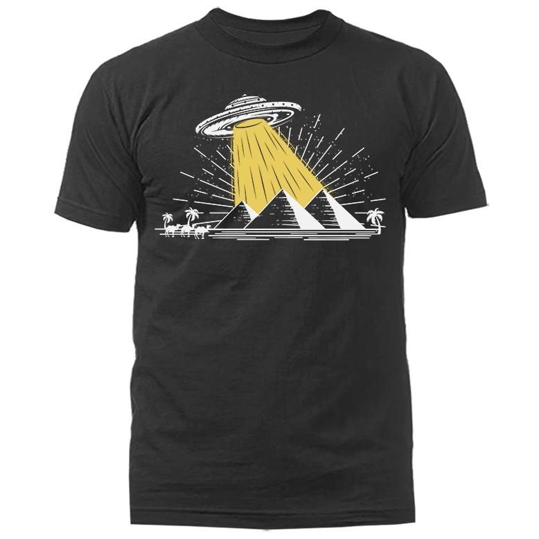 Egyptian Pyramids UFO Alien Funny Joke Humor Humorous T-Shirt S