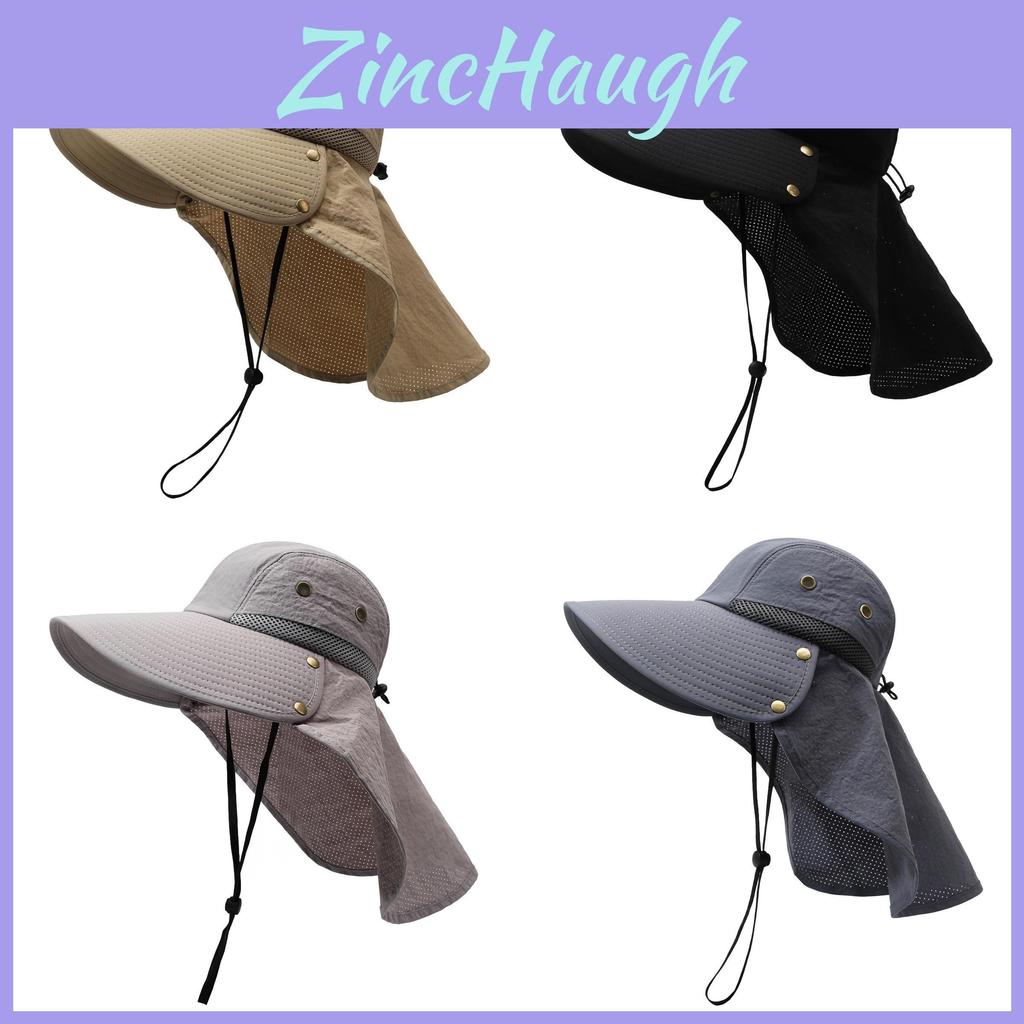 Outdoor Mens Sun Hat With Wide Brim And Breathable Polyester For Hiking Travel