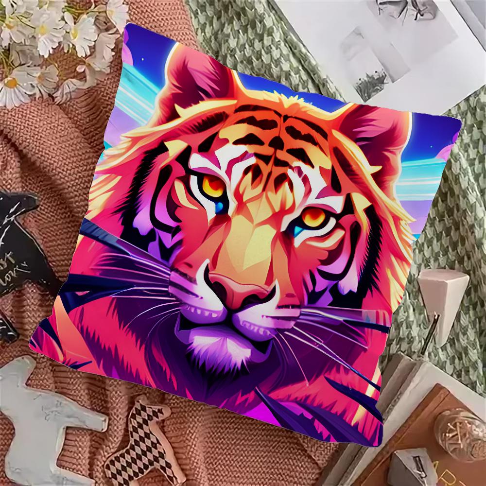 Cool Animal Wolf Tiger Pillow Case Pillowcase Home Sofa Cushions Car Cushions Pillowcover Office Pillowshell Pillow