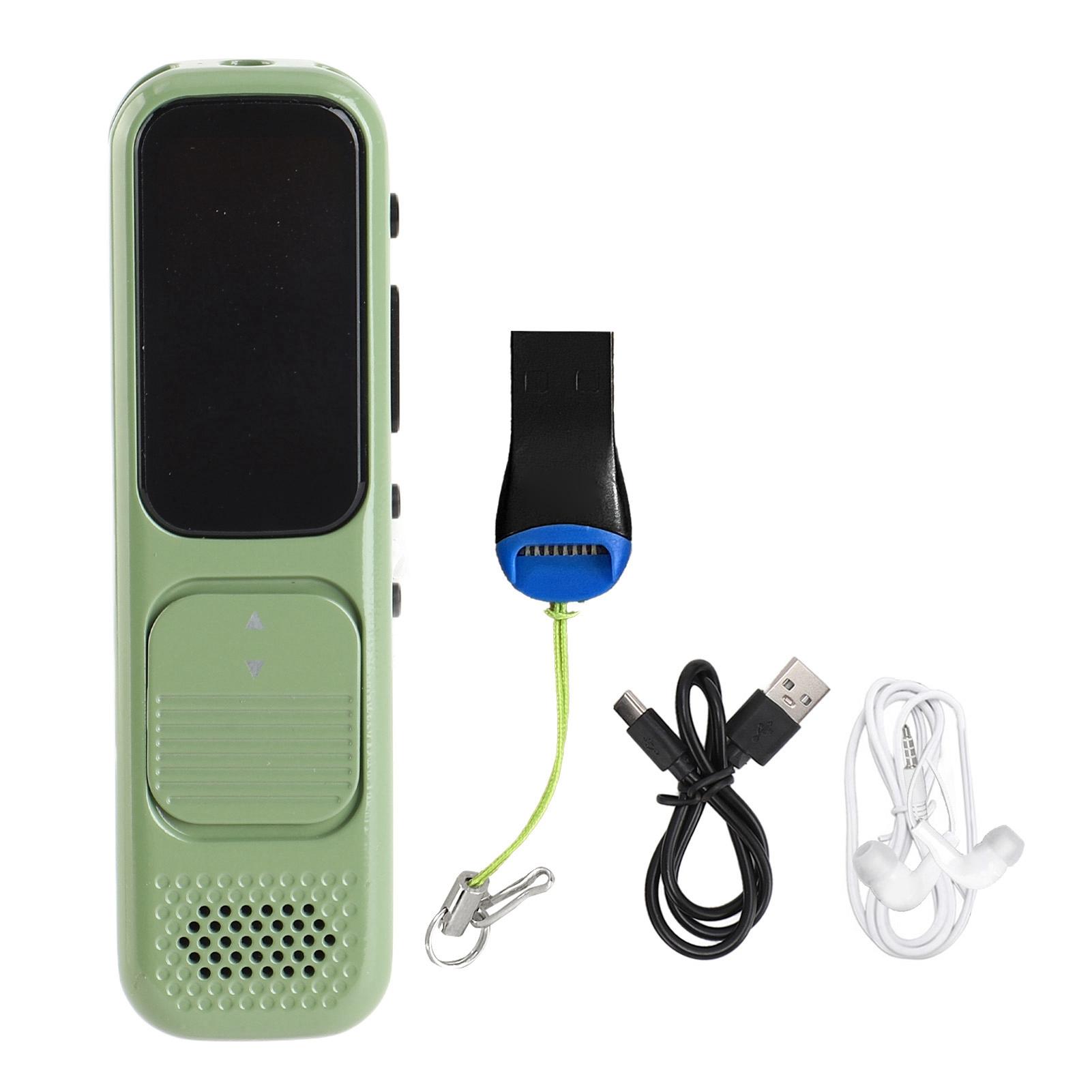 

Цифровой диктофон 3072kps 80H Запись Шумоподавление USB C Активируемый голосом диктофон для зелёный