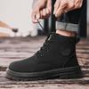 Men's Boots Autumn New High Top Workwear Boots British Style Korean Version Thick Soled Lace Up Anti Slip Warm Men Boots