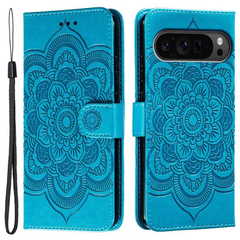 For Google Pixel 10 Pro XL/9 Pro XL Case PU Leather Mandala Imprinted Design Wallet Phone Cover