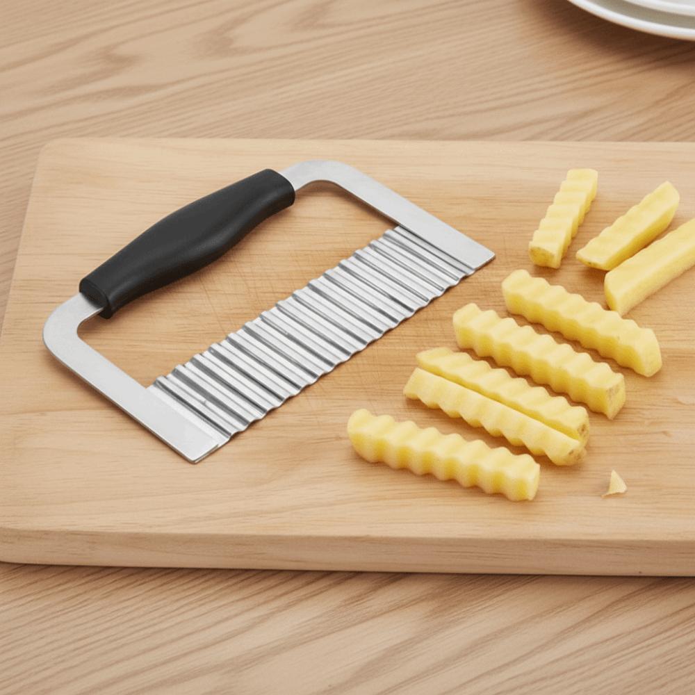 Non-slip Handle Wavy French Fries Cutter Stainless Steel Potato Chopper Crinkle Cutter  Vegetable