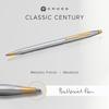 Cross Classic Century Medalist Silver Ballpoint Pen, Medium Point, Premium Gift Box and Gift Bag