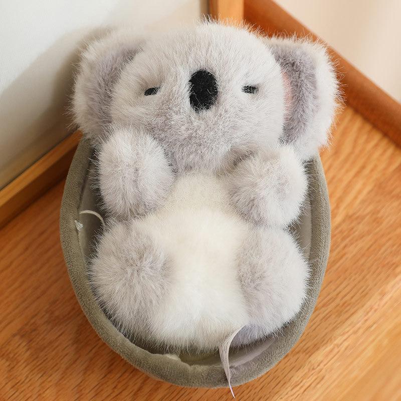 Cute Cat Doll Puppy Rabbit Shiba Dog Doll Animal Sleeping Basket Plush Toy Soothes Children Playing House
