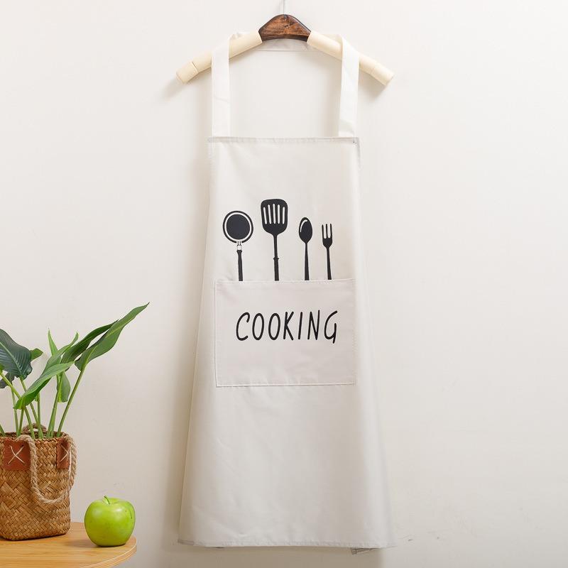 Grembiule da Cucina per la Casa a Prova di Olio Impermeabile Grembiule da Chef per Donne Uomini Moda Grembiule da Caffè Accessori da Cucina WQ002