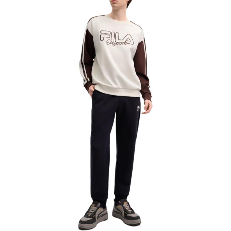 FILA Original Fashion Simple Casual Lace-Up Retro Knitted Sports Pants Men Pants Legendary-Blue F11M519602F-NV