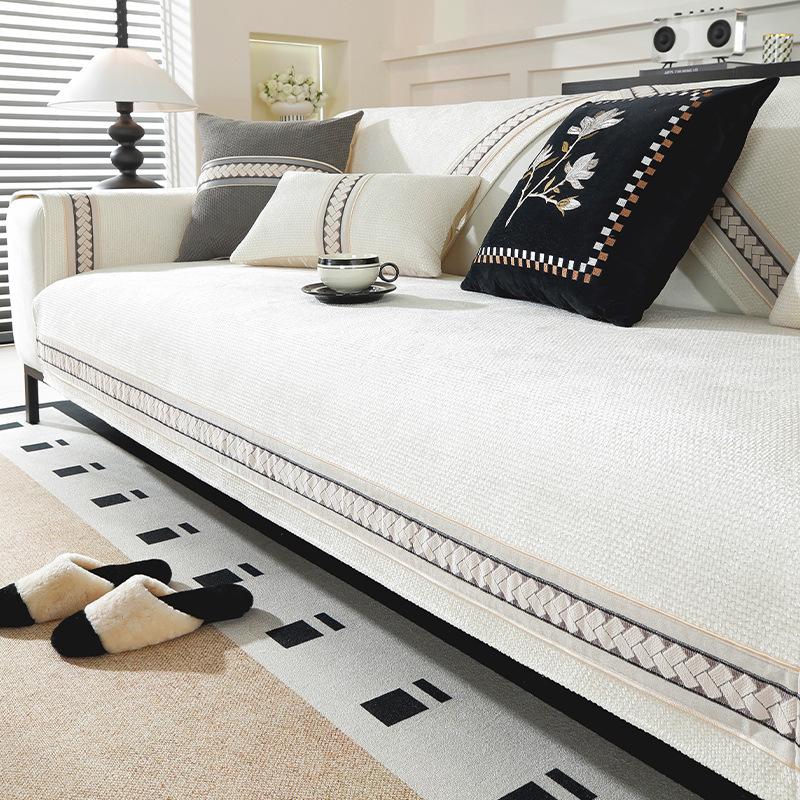 

Подушка для дивана Corn Velvet, всесезонная, универсальная, нескользящая, простая, всеобъемлющая, универсальная, чехол для дивана 45*45 слоновая кость