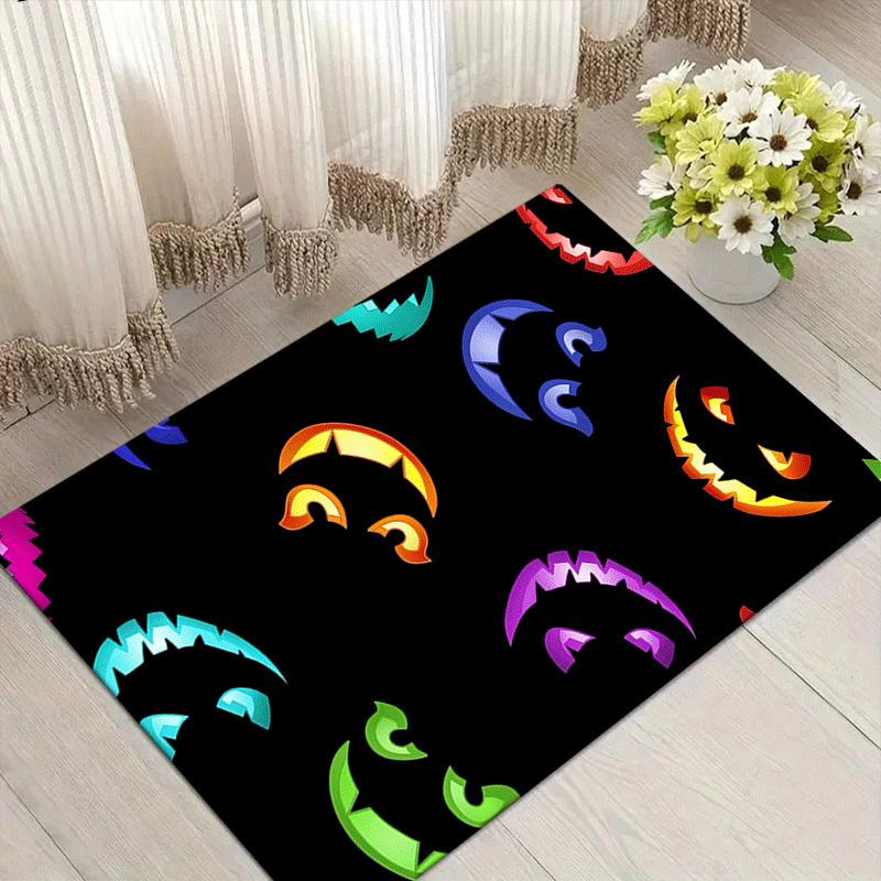 1pc Evil smile Print, Design Indoor Area Rug - Soft, Anti-Slip, and Durable Gaming Room Decor for Bedroom, Living Room