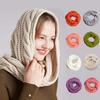 Cachecol Quente de Inverno Para Mulheres À Prova de Vento Elegante Cor Sólida Cachecóis Para Clima Frio Quente Malha Inverno Cachecóis de Laço Circular