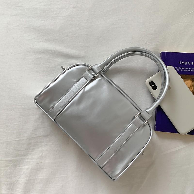 

2024 New Light Nylon Boston Bag Handbag High-end Large-capacity Single-shoulder Cross-body серебряный