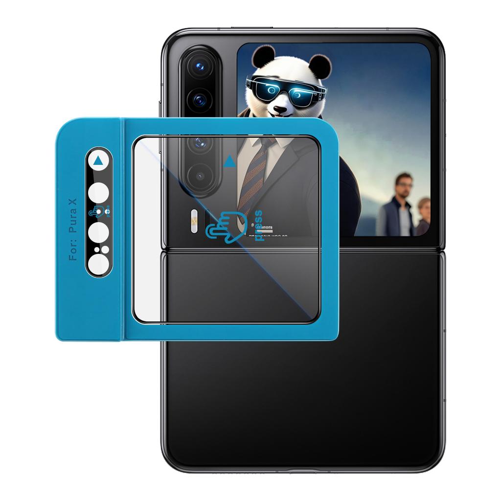 IMAK For Huawei Pura X Camera Lens Film+Rear Screen Protector with Self Positioning Frame (Black Version)