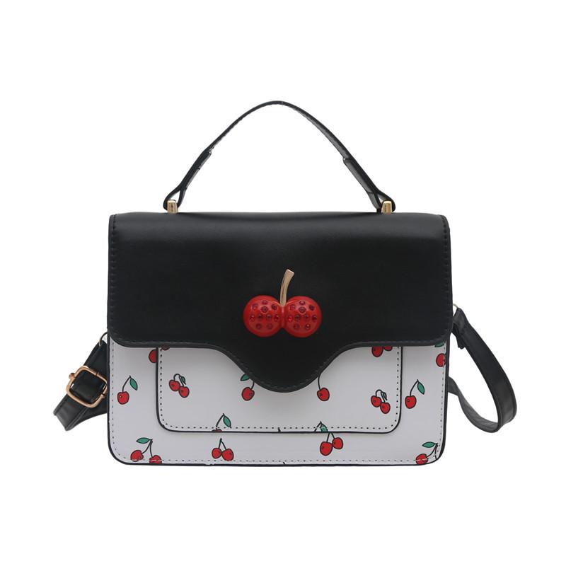 2025 Summer Cherry Print Crossbody Bag for Women - Versatile Square Shoulder Bag