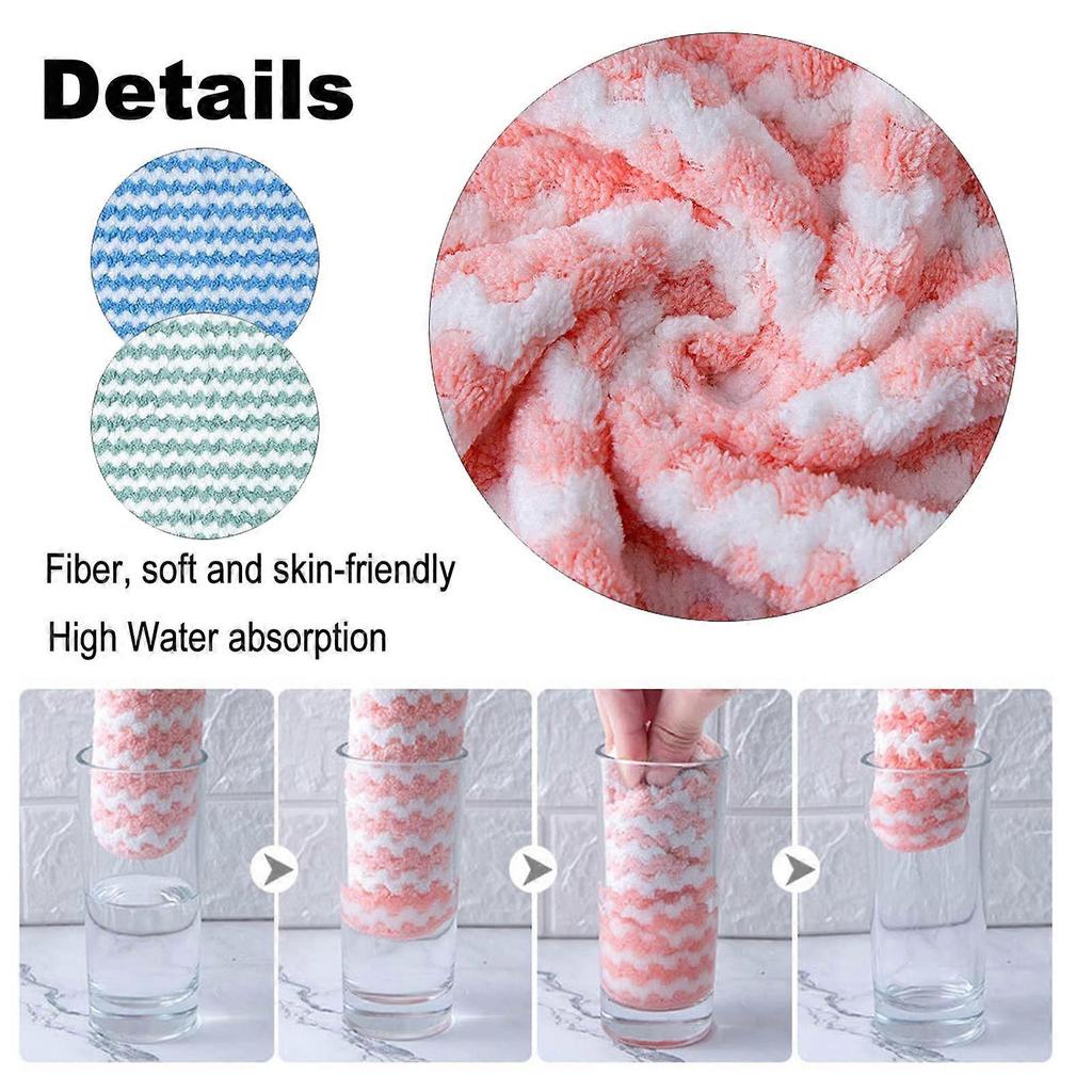 3PCS Microfiber Cleaning Rag Cloth Coral Fleece Clean Cloths Super Absorbent Microfibre Dish Towel Polishing Cleaning