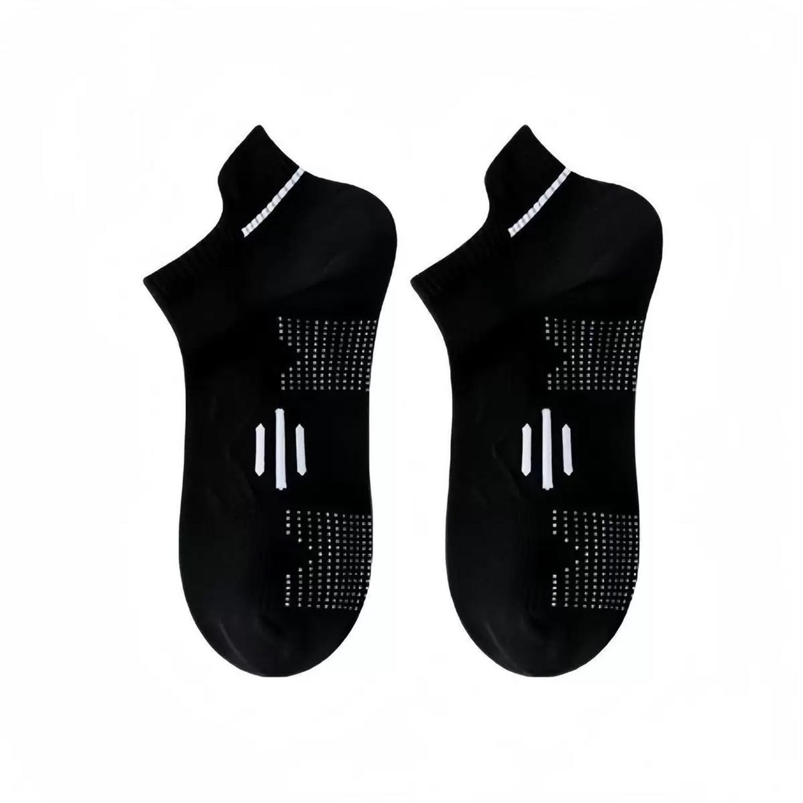 Men s Sweat Absorbing Thin Breathable Sports Socks One Size чёрный