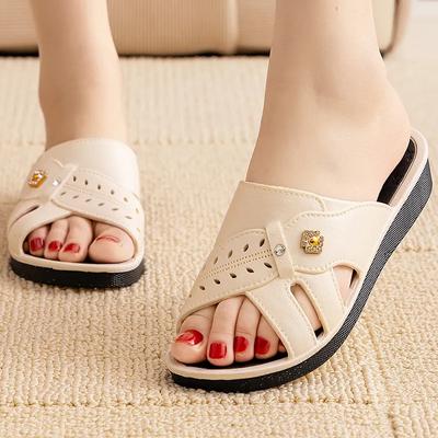 Chinelos femininos verão couro retro mulher flip flops sapatos plataforma casual chinelos femininos ao ar livre