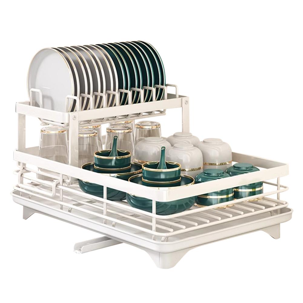 Sink Organizer Dish Racks with Drainboard Dish Strainer Shelf Carbon Steel Dish Rack for Kitchen Storage Counter Organizer