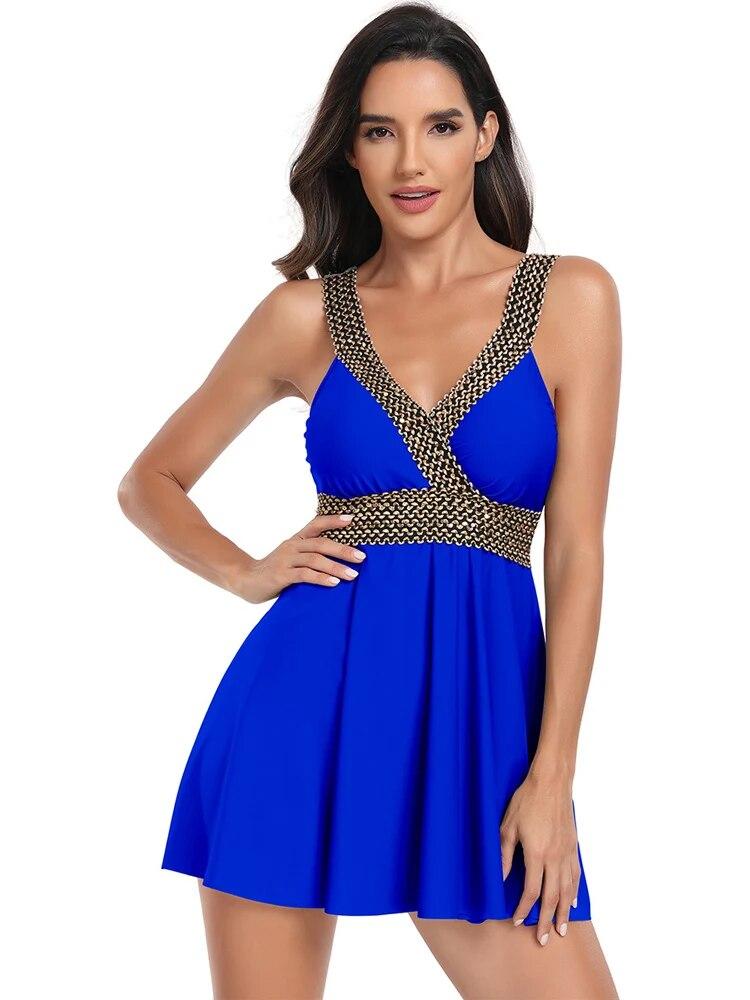 Jednokolorowa spódnica bez rękawów Dwuczęściowy damski strój kąpielowy Push Up Seksowny strój kąpielowy z wysokim stanem i odkrytymi plecami Czarne modne bikini z rozcięciem