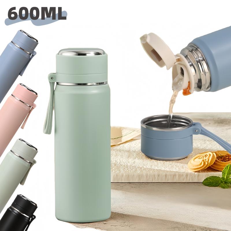 600ML Paslanmaz Çelik Termal Su Şişesi Soğuk ve Sıcak Tutar Thermo Cafe Kahve Kupası Sızdırmaz Seyahat Termos Şişesi Çay için