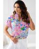 Azura Exchange Bluse mit V-Ausschnitt und abstraktem Blumendruck