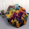 1pc Dinosaur Race Prehistoric Speedsters Pattern Automatic Folding Umbrella - Portable Foldable Travel Umbrella with 8-Rib Dur