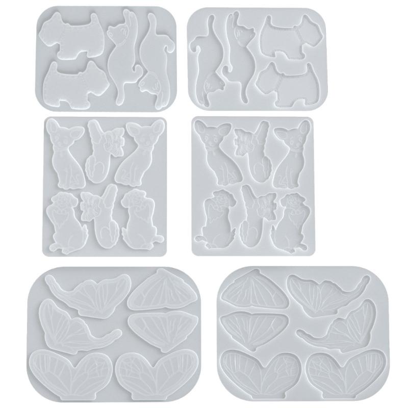 Silicone Crafting Mold For Resin Butterfly Wing Cats Dog Hair Clips Reusable Customizable Hairpin Jewelry Tool