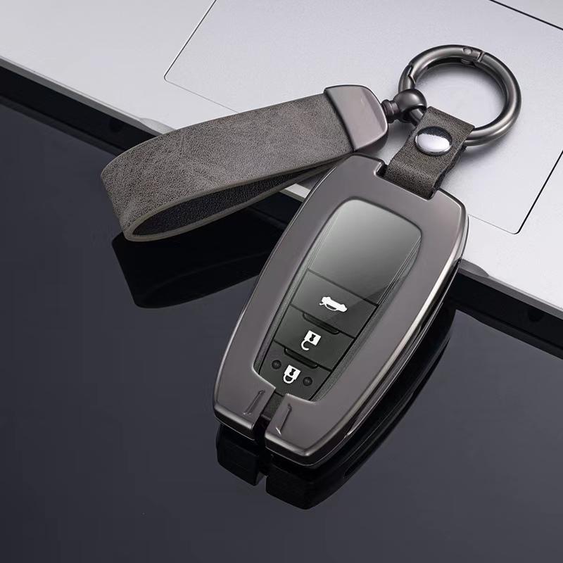 Car Key Case Protector Metal Zinc Key Shell Cover Auto Accessories For Toyota Prius Camry Corolla C-HR CHR RAV4 Prado 2018 2022