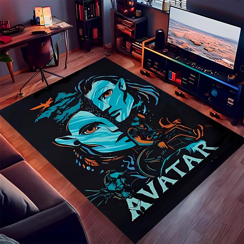 1pc Avatar Print Area Rug - Soft,Washable Non-Slip Indoor Mat for Office Chairs,Living Room,Home Office Decorative Rug