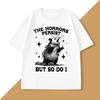 Horrory trwają, ale ja też T-shirt Retro Opossum Zabawny T-shirt Zdrowie Psychiczne Damskie Koszulki Street