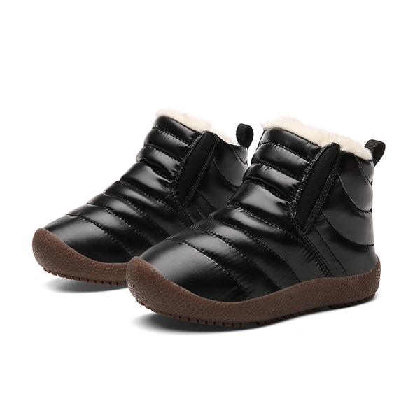 

Зимние детские повседневные непромокаемые зимние сапоги, детские кроссовки, нескользящие ботильоны, бархатная утолщенная детская обувь большого размера, ботинки 36 чёрный