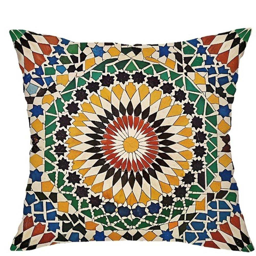 Colorful Mosaic Pattern Pillow CoversLiving room sofa cushion cover, soft and comfortable, bedroom room decoration