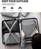 6PCS Mesh Visual Luggage Portable Packing Cubes Lightweight Suitcase Bag Compressed Travel Storage Organizer Set with Shoe Bag