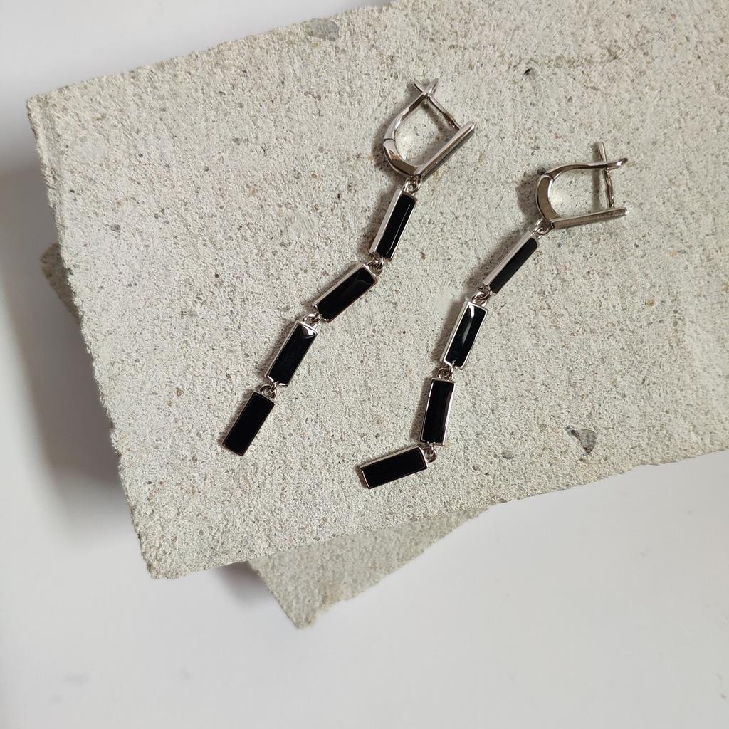 Silberne Ohrringe mit Emaille (2128489)