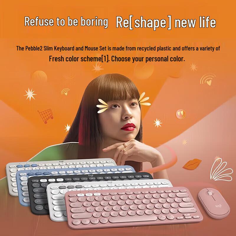 Logitech PEBBLE 2 COMBO Wireless Keyboard and Mouse Set