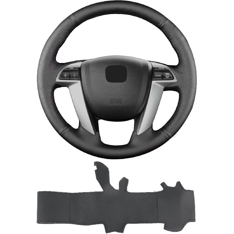 

Hand-Stitch Steering Wheel Cover on Wrap with Microfiber Leather Fit for Honda 2008 Accord LX-P EX EX-L V6 Sedan/2009 2012 Pilot/2011 Accord/2011 Original car with leather
