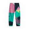 Li Ning 2024 Honor Color Block Mid-Rise Bequeme Atmungsaktive Vielseitige Jogginghose Unisex-Hose Tiefblau Kupfergrün Allover-Print AYKU937-2