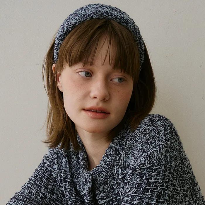 Cotton Crown Knit Headband_Blue