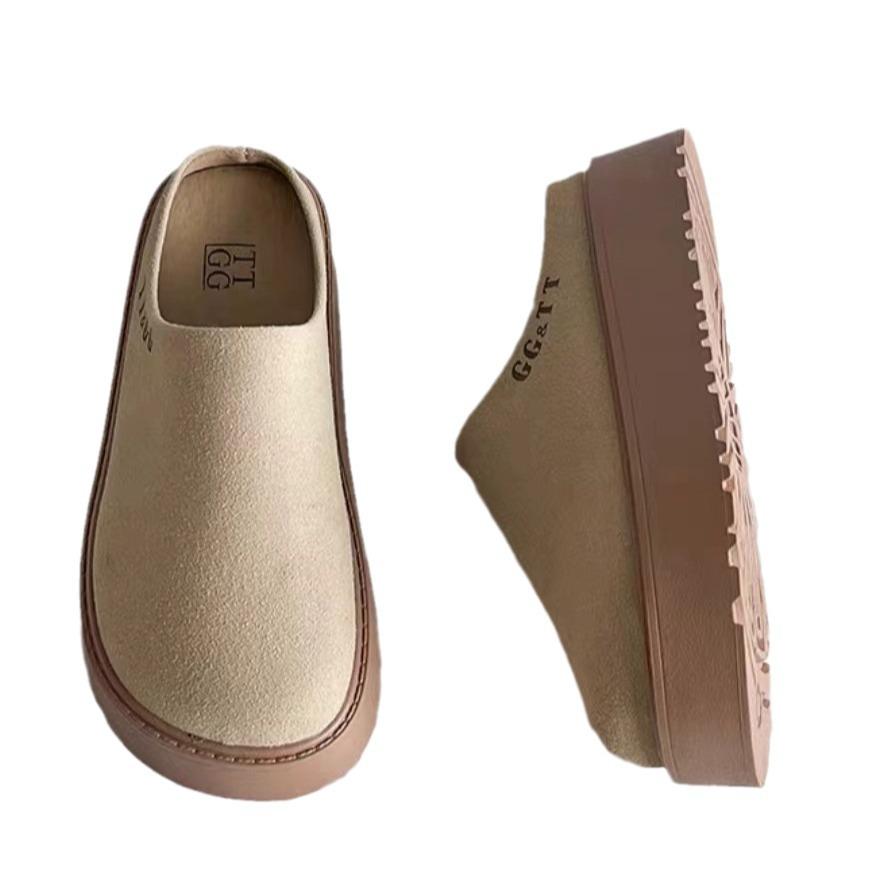 Retro Bag Head und Halbschuhe mit dicker Sohle für Damen im Herbst 2025, neue Modelle für den Außenbereich, modisch und vielseitig, lässige Einslipper