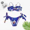 Neuer, bequemer, geteilter, bedruckter, sexy Badeanzug für Damen. Sexy Damen-Bikinianzug mit Schlinge und Streifen in Übergröße