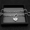 Women Stainless Steel Love Heart Ot Buckle Original Clavicle Chain Necklace